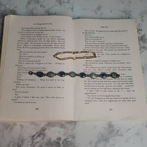 Green Stone and 14KGP Bracelet Bundle